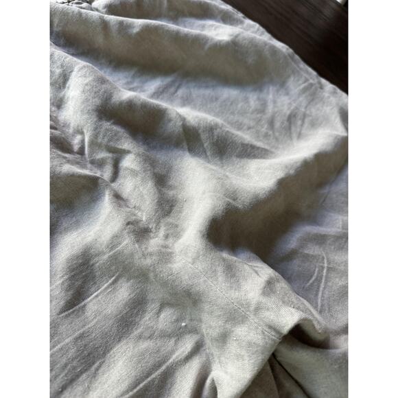 Eileen Fisher Cropped Organic Linen Pants Womens Large Beige Wheat Straight Leg - Picture 10 of 12